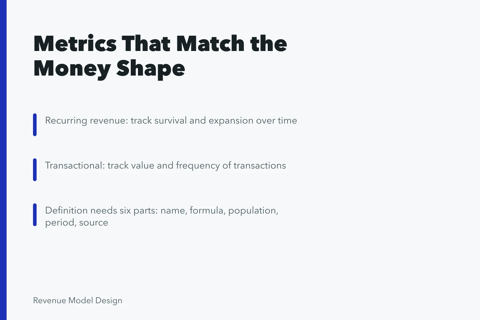 Card on business model metrics, definition traps, and cash position tracking. Business model types metrics explained for people who act on them