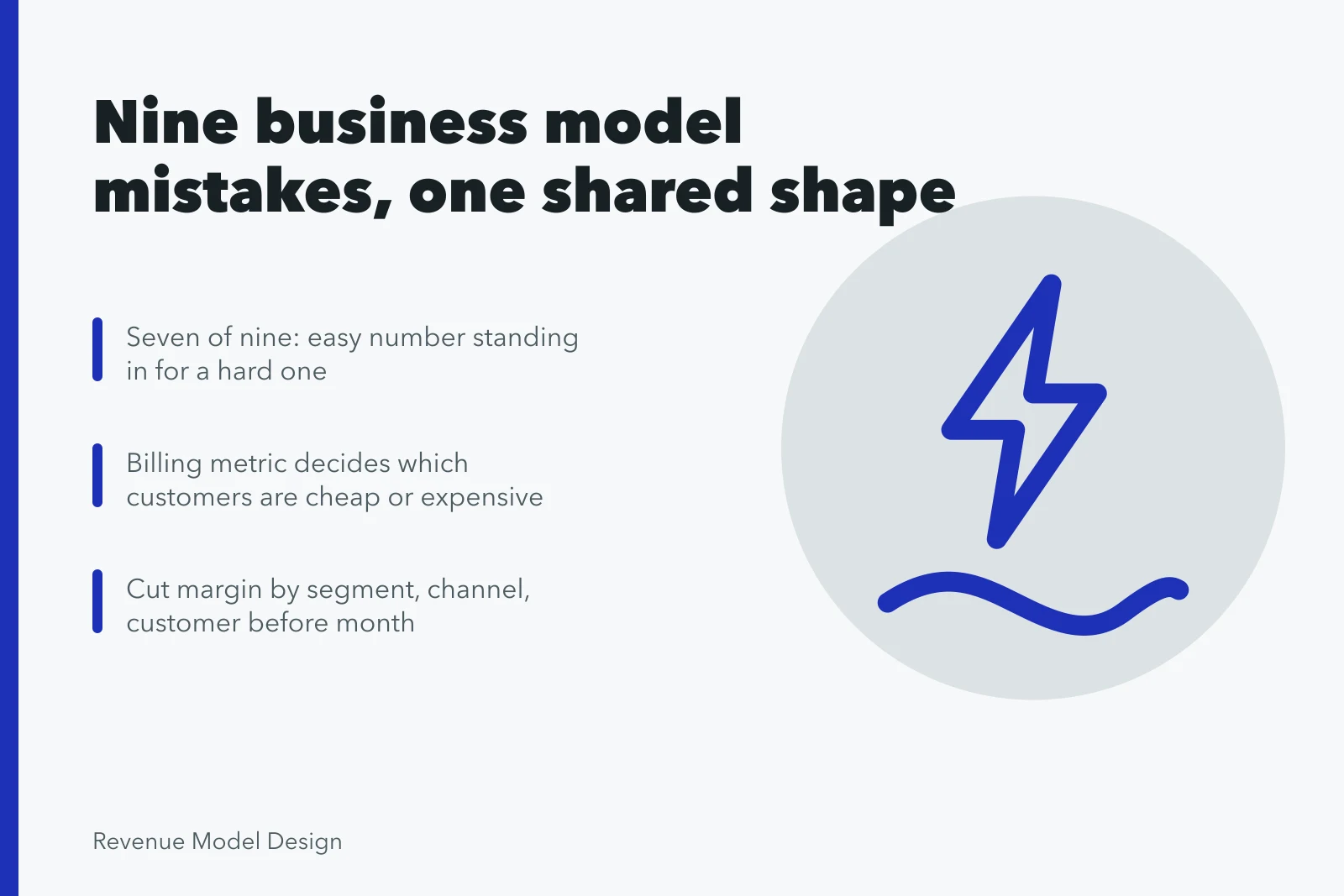 Card listing nine business model mistakes and their structural consequences. Business model types mistakes without the filler (2027 update)