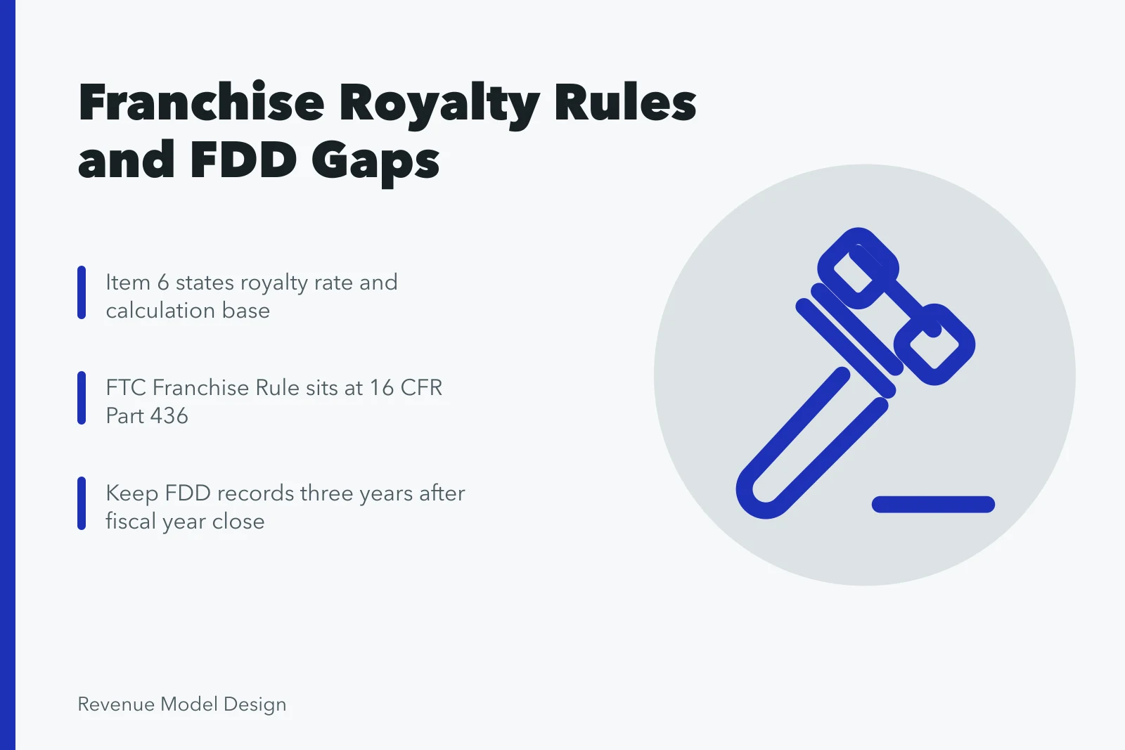 Card on franchise royalty disclosure rules and FDD blind spots. Franchise Revenue Model Design: Royalty Rates and the FDD's Blind Spots