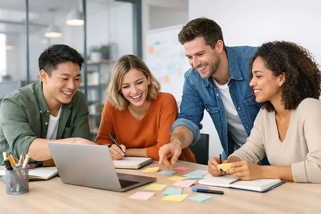 collaboration, brainstorming, teamwork, creative, modern office, meeting, communication, projects, planning, innovation, success, startup, office, motivation, professional, team, company, ideas, group of people, professional environment. How owners, finance and sales ask model innovation questions differently