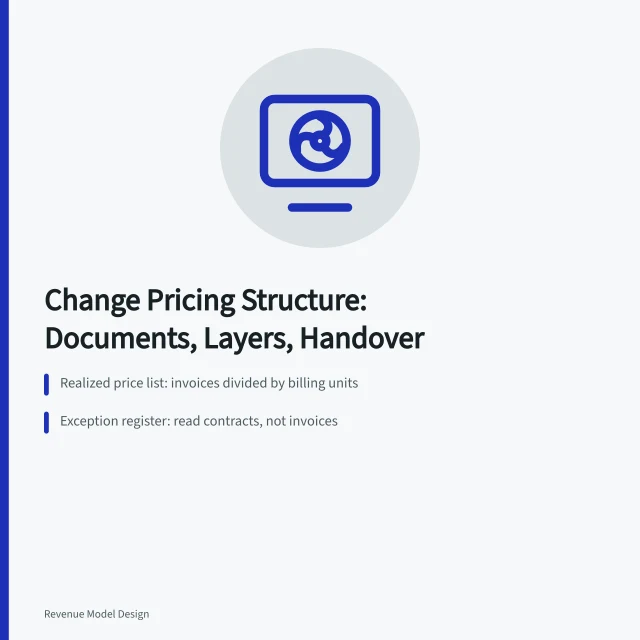Card on pricing architecture: realized price list, exception register, reversible layer changes. A realistic take on pricing architecture: the 2027 view